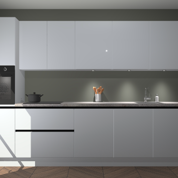 Sneeuwwitte hoogglans greeploze keuken Wels 62467