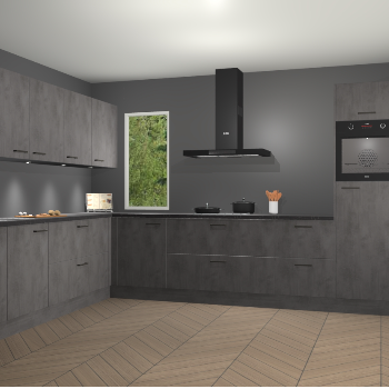 Beton Antraciet keuken Harare 74929