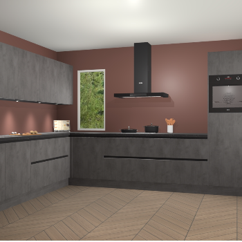 Beton Antraciet greeploze keuken Harare 74930