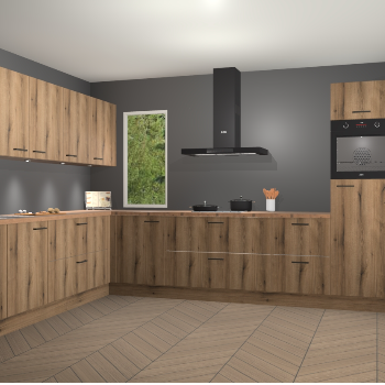 Goud eiken keuken Harare 75562