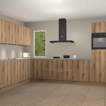 Goud eiken keuken Harare 75807