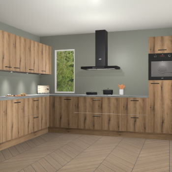 Goud eiken keuken Harare 75810