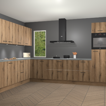 Goud eiken keuken Harare 75811