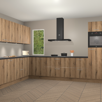 Goud eiken keuken Harare 75813