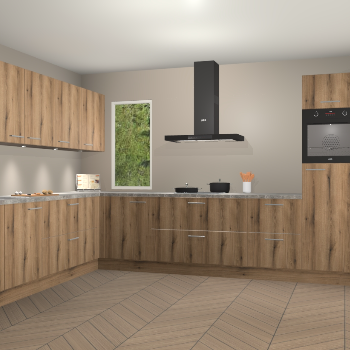 Goud eiken keuken Harare 75819