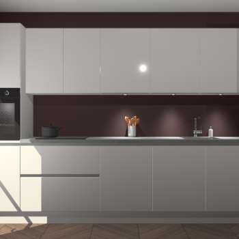 Zijdegrijze hoogglans greeploze keuken Wels 62554