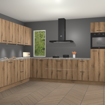 Goud eiken keuken Harare 75823