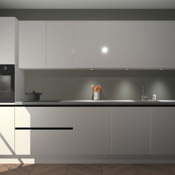 Zijdegrijze hoogglans greeploze keuken Wels 62555