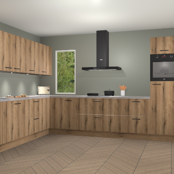 Goud eiken keuken Harare 75828