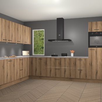 Goud eiken keuken Harare 75829