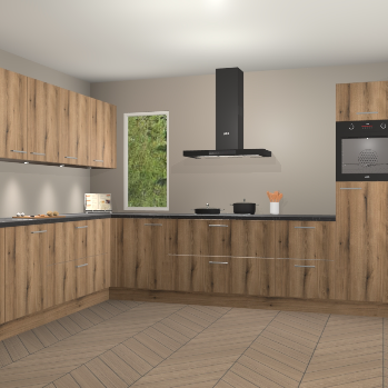 Goud eiken keuken Harare 75831