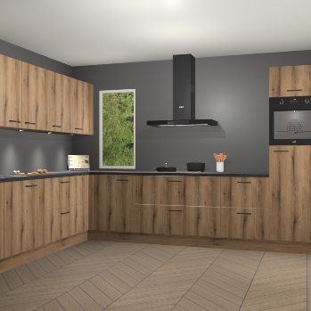 Goud eiken keuken Harare 75835