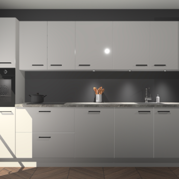 Zijdegrijze hoogglans keuken Wels 61271