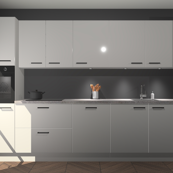 Zijdegrijze hoogglans keuken Wels 61296