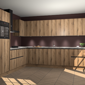 Goud Eiken greeploze keuken Debar 76437