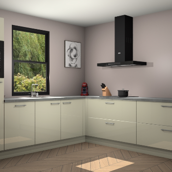 Magnolia hoogglans keuken Lublin 64817