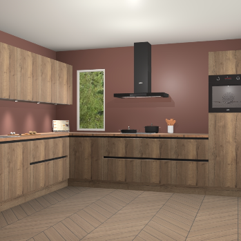 Chocolade eiken greeploze keuken Harare 75752