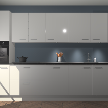 Zijdegrijze hoogglans keuken Wels 61347