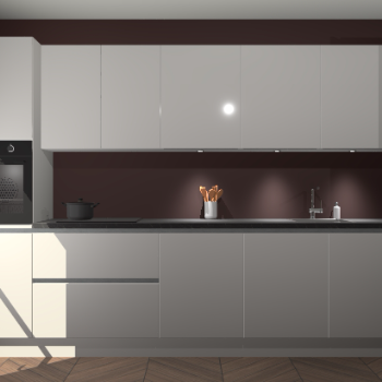 Zijdegrijze hoogglans greeploze keuken Wels 62631