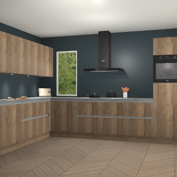 Chocolade eiken greeploze keuken Harare 75883