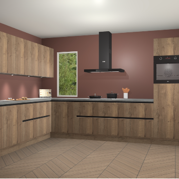 Chocolade eiken greeploze keuken Harare 75886