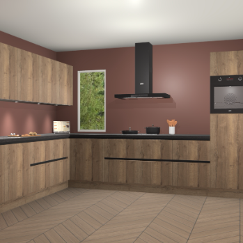 Chocolade eiken greeploze keuken Harare 75892