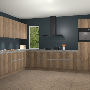 Chocolade eiken greeploze keuken Harare 75895