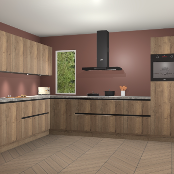 Chocolade eiken greeploze keuken Harare 75898