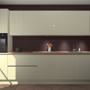 Magnolia hoogglans greeploze keuken Wels 62642