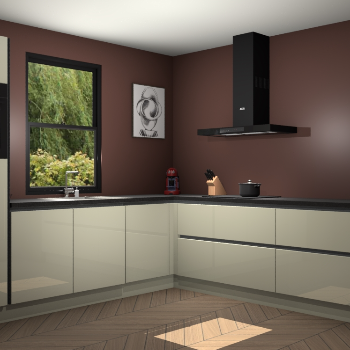 Magnolia hoogglans greeploze keuken Lublin 64835