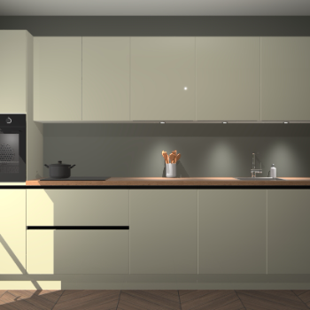 Magnolia hoogglans greeploze keuken Wels 62644