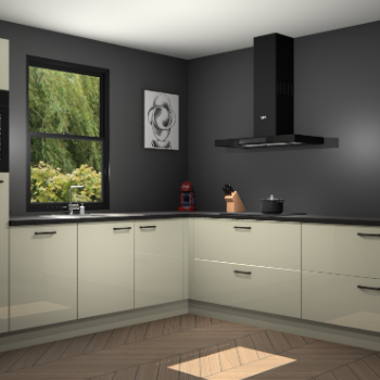 Magnolia hoogglans keuken Lublin 64827