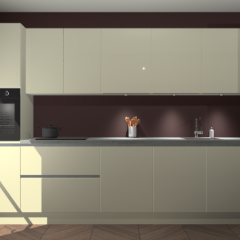 Magnolia hoogglans greeploze keuken Wels 62645