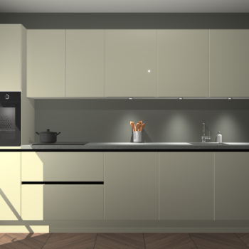 Magnolia hoogglans greeploze keuken Wels 62646