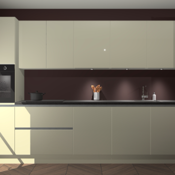 Magnolia hoogglans greeploze keuken Wels 62659