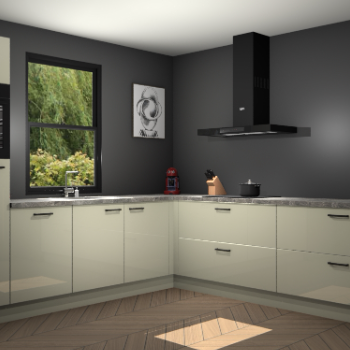 Magnolia hoogglans keuken Lublin 64840