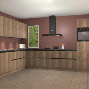 Chocolade eiken greeploze keuken Harare 75910