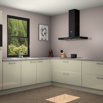 Magnolia hoogglans keuken Lublin 64873