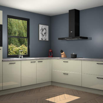 Magnolia hoogglans keuken Lublin 64876