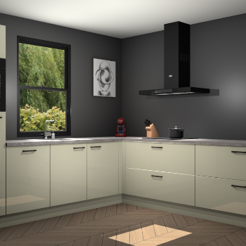 Magnolia hoogglans keuken Lublin 64877