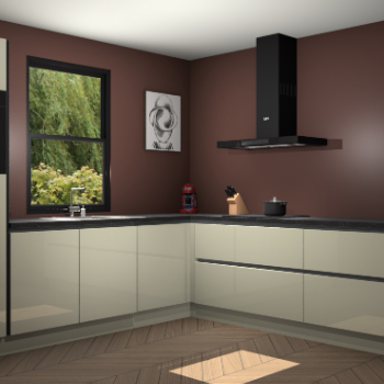 Magnolia hoogglans greeploze keuken Lublin 64892