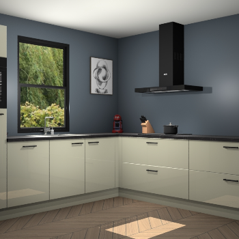 Magnolia hoogglans keuken Lublin 64894