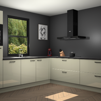 Magnolia hoogglans keuken Lublin 64896