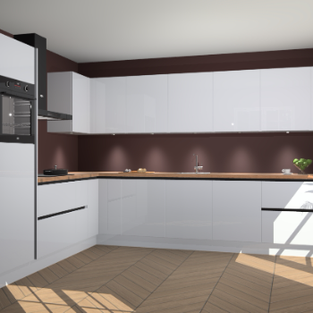 Sneeuwwitte hoogglans greeploze keuken Debar 76716
