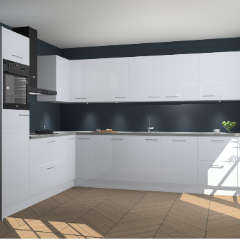 Sneeuwwitte hoogglans keuken Debar 76795
