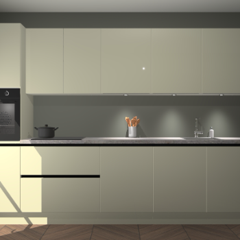 Magnolia hoogglans greeploze keuken Wels 62685