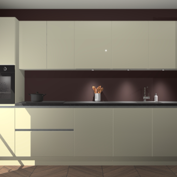 Magnolia hoogglans greeploze keuken Wels 62716