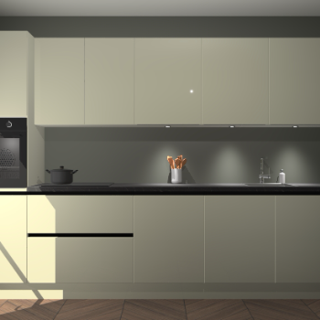 Magnolia hoogglans greeploze keuken Wels 62717