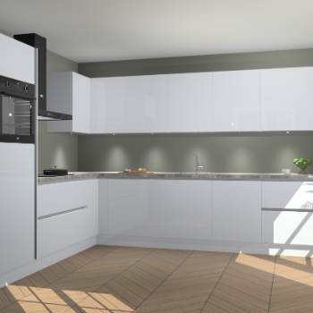 Sneeuwwitte hoogglans greeploze keuken Debar 76809