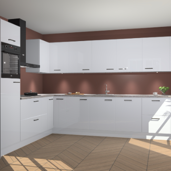 Sneeuwwitte hoogglans keuken Debar 76817
